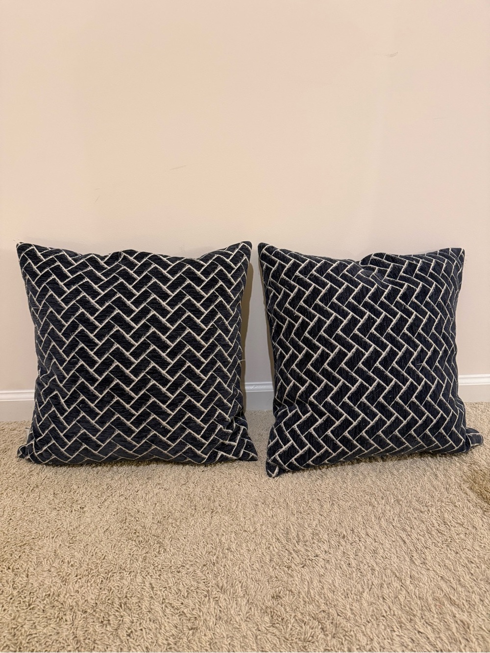 Decorative Navy Chevron Throw Pillow Set - Home Accents